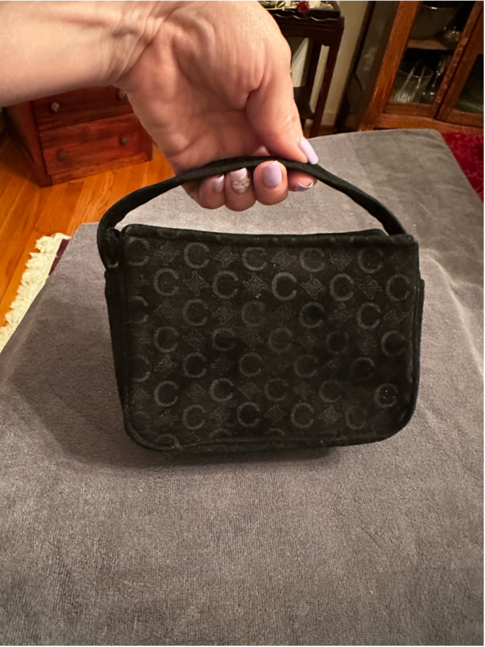 Celine Black Suede Mini Bag